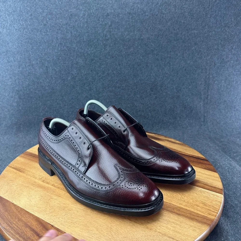 Sears Vtg NOS Easy Flex Mens Brogue Wingtip Shoes Burgundy Made In USA Sz 11D